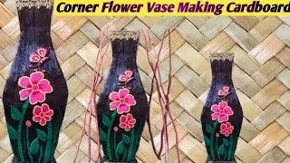 Big Size Corner Flower Vase | Home Decor Ideas | Cardboard Flower Vase Art | @DELHIGIRLBABITATIPS