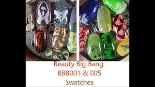Beauty Big Bang ~ Stamping Plate 001 & 005 Swatches