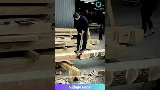 Who needs a planer?! 😂 Old-School Wood Hewing is KING! #woodworking #satisfying #craft #skills