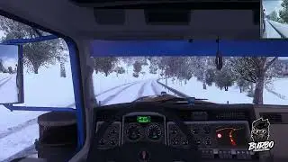 Kenworth W900 Takes on Snowy Roads in Germany | ETS2 Winter Drive ❄️