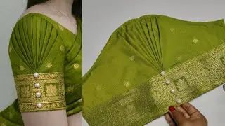 Simple and Stylish Pleated Sleeve Design | ब्लाउज स्लीव Cutting & Stitching Step-by-step Tutorial ✂️