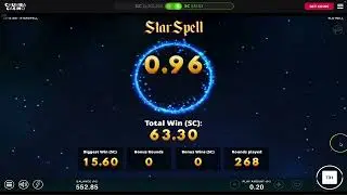 Converting 200 Sweeps Coins On 1,000 Star Spell Spins at 20&cent; On Chumba Casino Big Win At $204.42