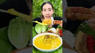 แกงส้มไข่ปลาริวกิว กับหมูกรอบ #กินกินไปนิ #แกงส้มใต้