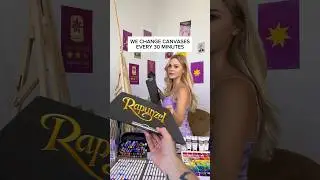 WE CHANGE CANVASES EVERY 30 MINUTES💜THEME: #RAPUNZEL 🩷 DO U LIKE MORE 1 OR 2? #tangled #art #short
