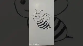 How To Draw Cut Flying BEE 🐝 | Easy Honey Bee Drawing | मधुमक्खी का चित्र कैसे बनाये | Art Holidays