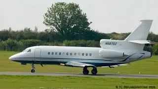 Dassault Falcon 900EX Landing & Takeoff at Cambridge [CBG/EGSC]