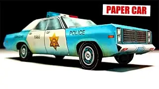 Paper police car, DIY papercraft car, how to make cardboard car, tutorial