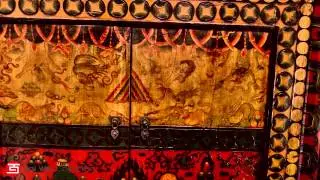 Rare Tibetan deity painted cabinet