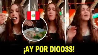 Una joven Extranjera GRITA de emoci&oacute;n al probar la exquisita comida Peruana