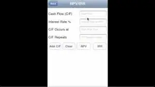 Flexible easy to use NPV/IRR iOS App Video