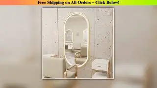 Gold Frame Oval Bathroom Mirror LED Lighted Anti-Fog Smart Vanity Mirror Anti-fog Dimmable