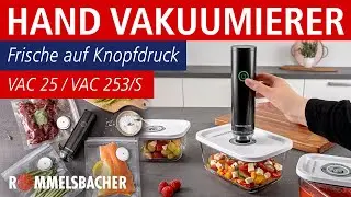 ROMMELSBACHER Hand Vakuumierer VAC 25 🧀 Frische auf Knopfdruck - Vitamine & Geschmack erhalten 🍓🍄‍🟫