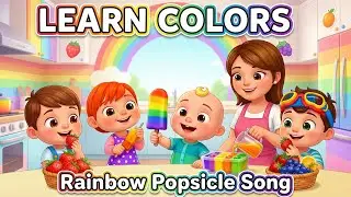 🌈 Rainbow Popsicle Song | Learn Colors with Kids & Real Fruits 🍓🍊🍍