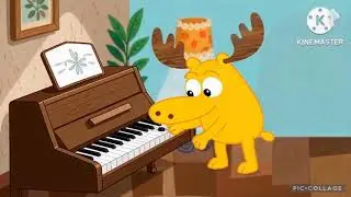 Moose A. Moose Playing Piano Instrument 