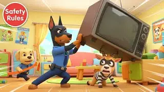 Falling TV Danger! 📺 Sheriff Labrador Home Safety | Police Rescue Mission | Safety Rules for Kids