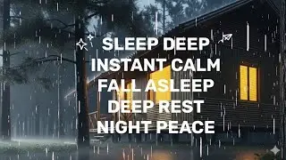 Peaceful Night Cabin in the Mountains &ndash; Gentle Rain & Soft Thunder