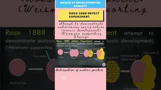 Roux 1888 Defect Experiment  🔥 | Autonomous Specification Developmental Biology #Shorts