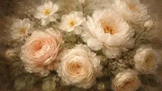Vintage Floral TV Art for Samsung Frame, LG OLED & Sony Bravia | Cozy Winter Decor (Silent 4K)