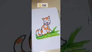 Easy Drawing Using CAT Word/Easy Drawing for kids|Ragha Art #easydrawing #ytshorts