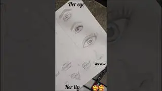 eye 👁️|| nose👃|| lip👄 || girl 💁 #myfirstart #sketch #drawing