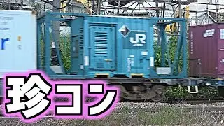 貨物列車のコンテナ見てたら珍しいの来た【浜川崎駅】【珍コン】【レアコン】