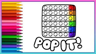 Drawing and Coloring a Rainbow POP IT 🌈how to draw a pop it for Kids