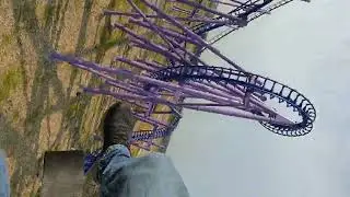 Nopuko Air Coaster at Lost Island Theme Park in Waterloo, IA. On-ride a  Suspended Looping Coaster.