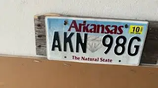 AKN 98G Arkansas Natural State Sign. [Collected From An Old Car.]