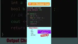 Can you ANSWER this Code 🧠Quiz⁉️ Boolean in c++ 