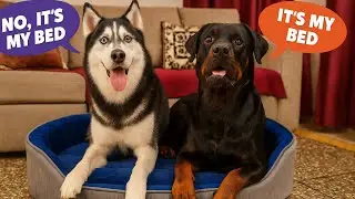 Rottweiler Vs Husky Fight For New Dog Bed🛏️ || Dog Can talk Part 42 || Roxy, Cheeni, Review reloaded