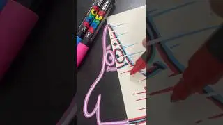 Patrick Star Drawing ! But different style  , Glow and Glitch