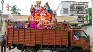 Ganesh idol transporting 2021 | Big Ganesh idol lifting with Crane at Dhoolpet| Ganesh Aagman 2021