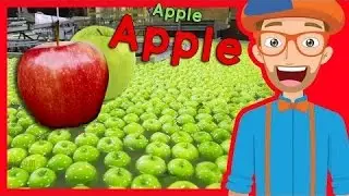 Fruit for Kids with Blippi | Apple Fruit Factory Tour - All Of Vines