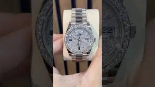 Rolex DayDate White Gold with Factory Diamond Bezel and Dial💎 #jewelry #patekphillipe #rolex #watch