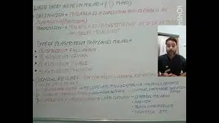 Malaria.  Short Note on malaria definition, transmission,clinical features,complication