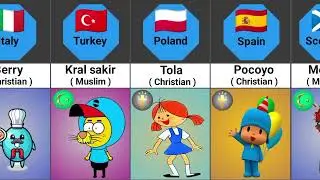 Cartoon characters religion from different countries | Cartoon characters and their religion