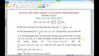 Công thức Green và ứng dụng để tính tích phân đường loại 2 | Bài tập