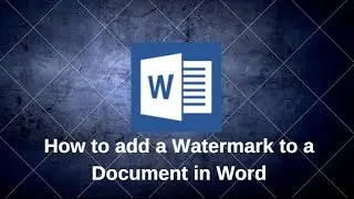 How to add a Watermark to a Document in Word