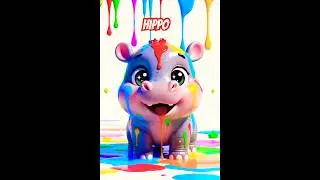Hippo is ￼ playing￼ with ￼Paint 🎨 Fun #kids