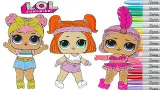 LOL Surprise Dolls Coloring Book Pages Dawn Sprints Showbaby Rainbow Splash