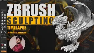ZBRUSH SCULPTING Timelapse Creature Bird by starkstefen