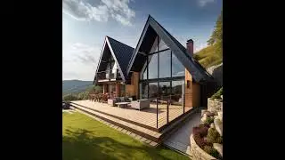 Modern wooden houses in Dutch style
