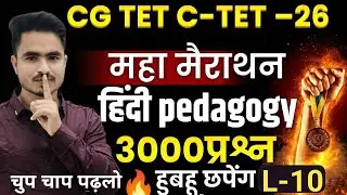 CG-TET C-TET PREPARATION 2026 HINDI PEDAGOGY [ महा मैराथन ] PART-10  MOST IMP.Q. BY ANSARI SIR