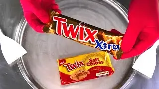 TWIX Ice Cream Rolls | TWIX Soft Centres Cookies roll fried Caramel Ice Cream - satisfying Food ASMR