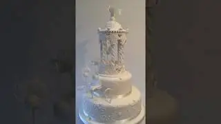 romantic gazebo wedding cake