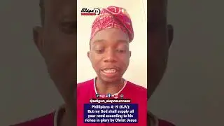 Torry Wey Dey Inside Bible - Phil 4:19 (MOV) #shorts #bibleverse #bible #viral #pidgin