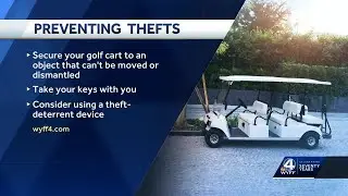 Stolen golf carts prompts Greenville, South Carolina, police to issue theft prevention tips