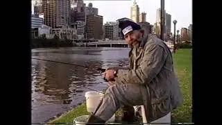 Rex Hunt fishing in the Yarra, Melbourne. 'The Great Outdoors'
