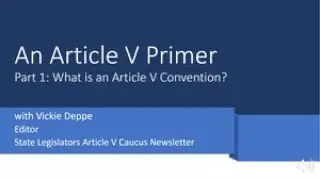 What is an Article V Convention?