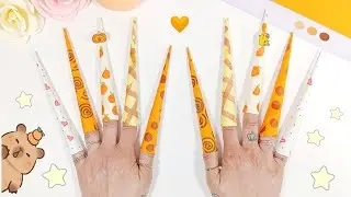 How to make paper nails tutorial  / Capybara theme / Easy DIY / Paper Craft Tutorial / Paper Nails